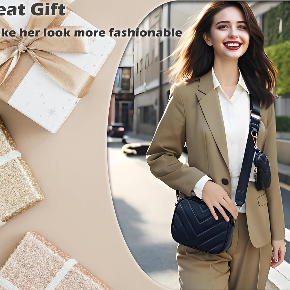 Small Quilted Crossbody Bags for Women Stylish Leather Purse Designer Handbag wi - Picture 7 of 7